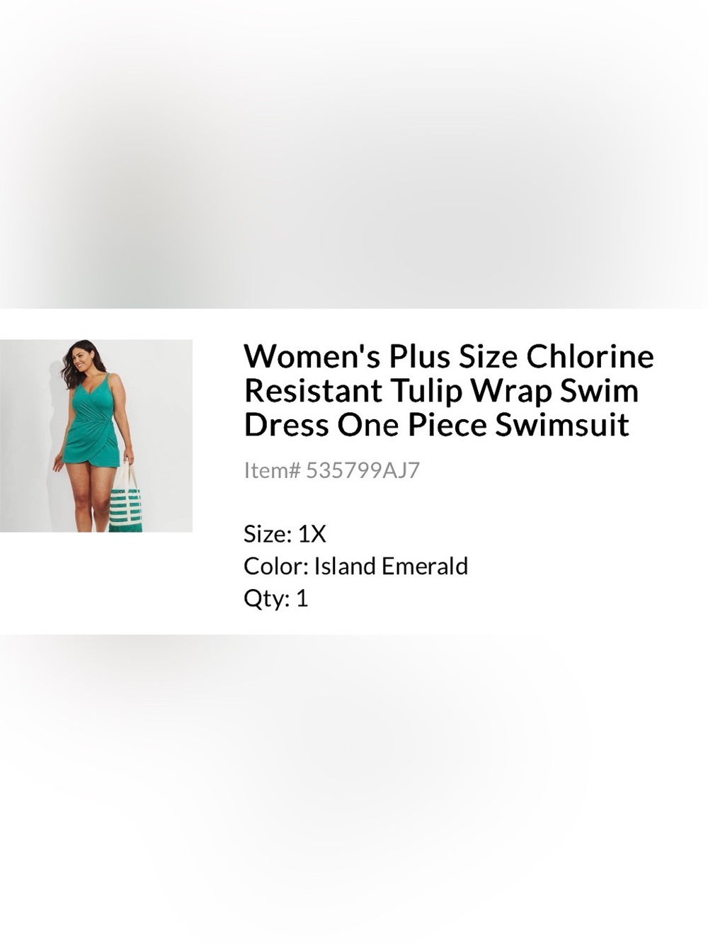 Lands' End Island Emerald Tulip Wrap One-Piece Swimsuit